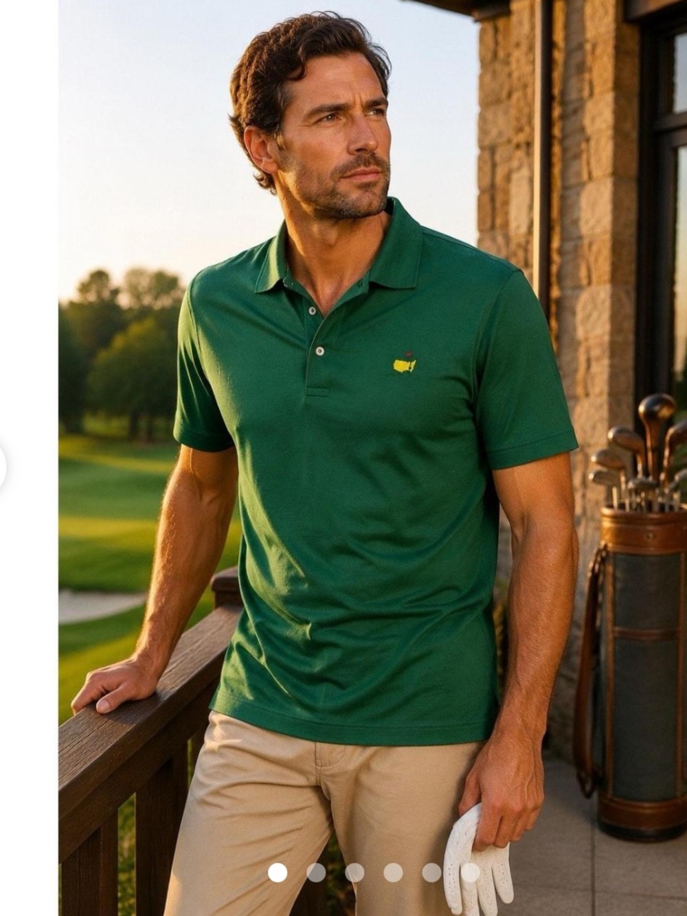 Masters By Peter Millar Green  Golf Polo Sz XL